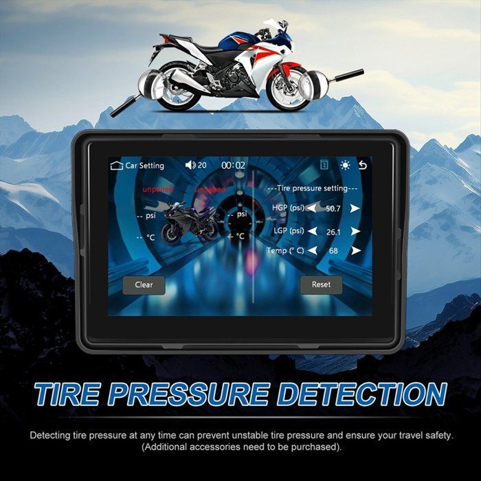 Pantalla de navegación GPS para motocicleta, pantalla inalámbrica, compatible con CarPlay y Android Auto, monitor portátil para motocicleta con certificación de resistencia al agua IP67.