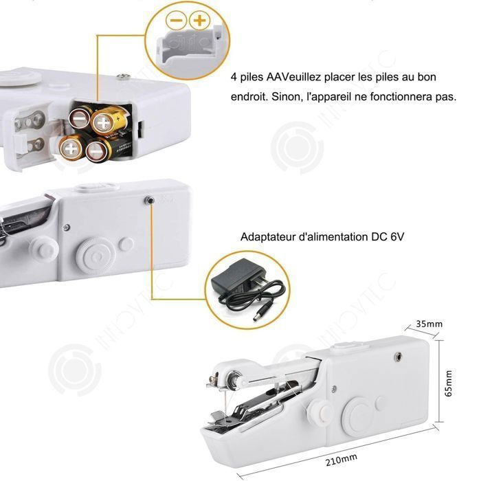 Máquina de coser portátil INN con una amplia gama de accesorios para costura rápida y manualidades, mini máquina de coser inalámbrica.
