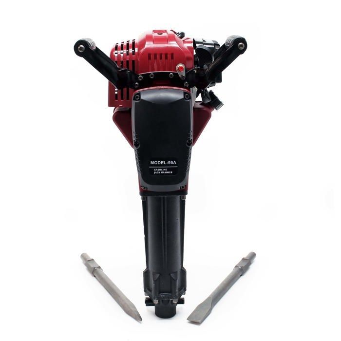Wiltec 2.5 HP Demolition Hammer – 670 x 360 x 370 mm – 1500 rpm – With Chisels and Other Accessories – for Concrete and Natural Stone