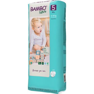 Bambo Nature Boys & Girls 0% Parfemace XL balení Ekologické pleny Velikost 5 12-18 kg 44 kusů