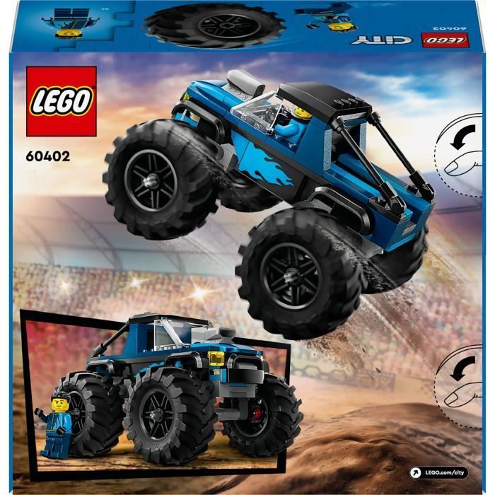 LEGO® 60402 City Blue Monster Truck, Off-Road Truck Toy and Driver Minifigure, Children's Gift