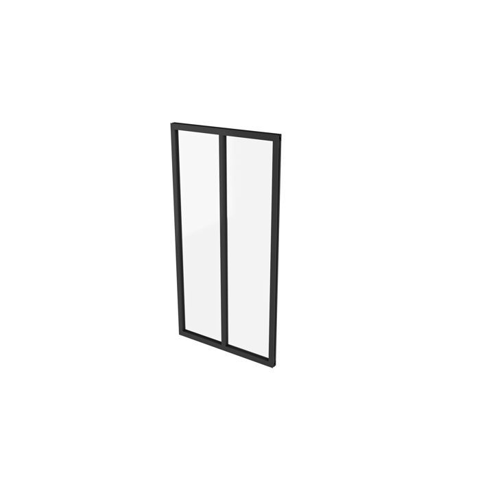 AICA Verrière Atelier en aluminium noir mat 63x108cm- Vitrage trempé 4mm- 2 carreaux Verrière fixe- kit de verrière et vitrage