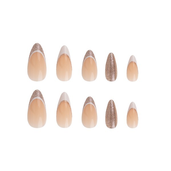 Nail HQ Champagner-Nägel mit Mandel-Motiv