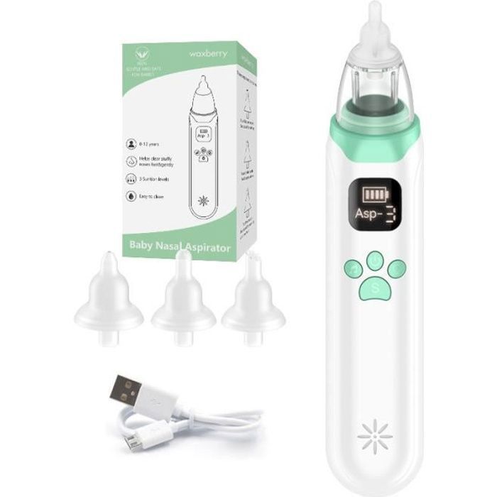 Aspirador nasal eléctrico para bebés, limpiador nasal automático y cómodo para adultos y niños, económico para resfriados y congestión nasal.
