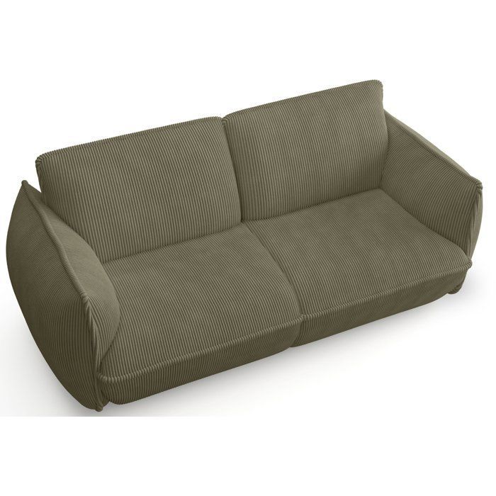 Vaste bank - 3-zits - SOFFIO - Groene stof - 220 x 98 x 83 cm