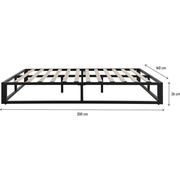 Metalen bedframe 160 x 200 cm - Zwart