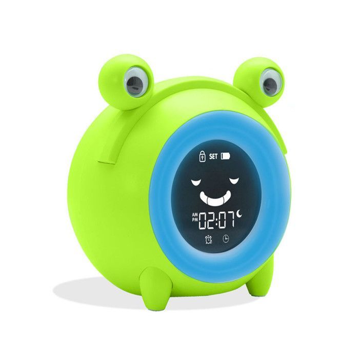 Reloj despertador educativo Noa con expresiones faciales, luces, luz nocturna y música.