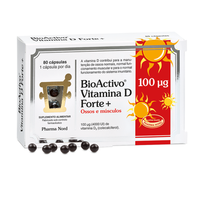 Bioaktivni dodatek vitamina D za kosti in mišice, 80 kapsul.