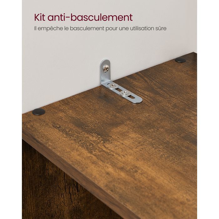 VASAGLE - Libreria per scale - Unità di contenimento a 10 scomparti - Marrone rustico LBC10BX