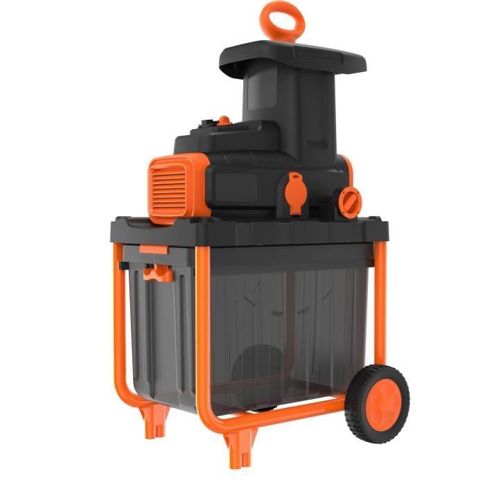 Trituradora de jardín con cable - BLACK+DECKER - BEGAS5800-QS - 2800 W - Capacidad de trituración de 45 mm - Depósito de recogida de 45 L
