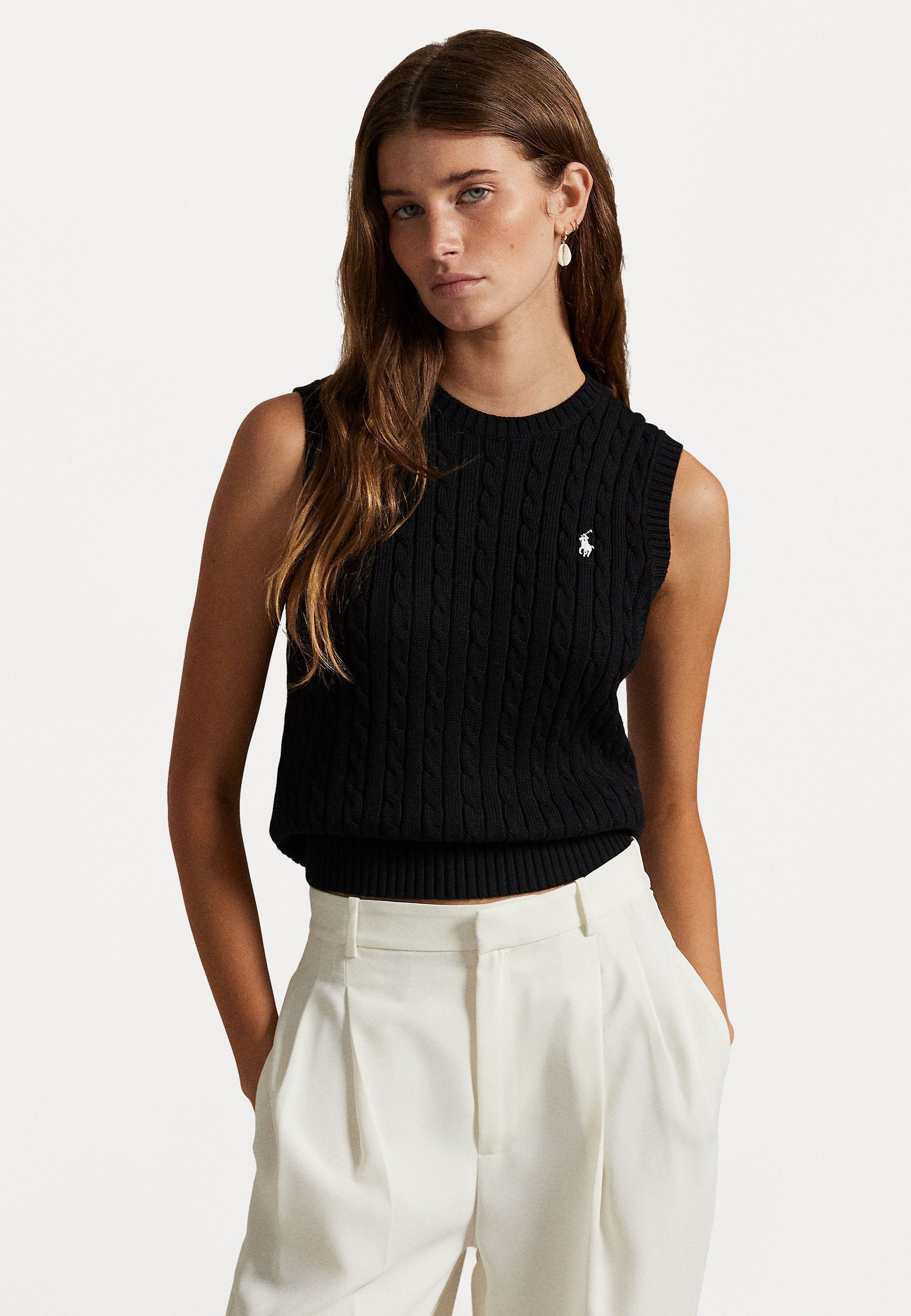 Gilet en coton à torsades Polo Ralph Lauren - Haut - Noir