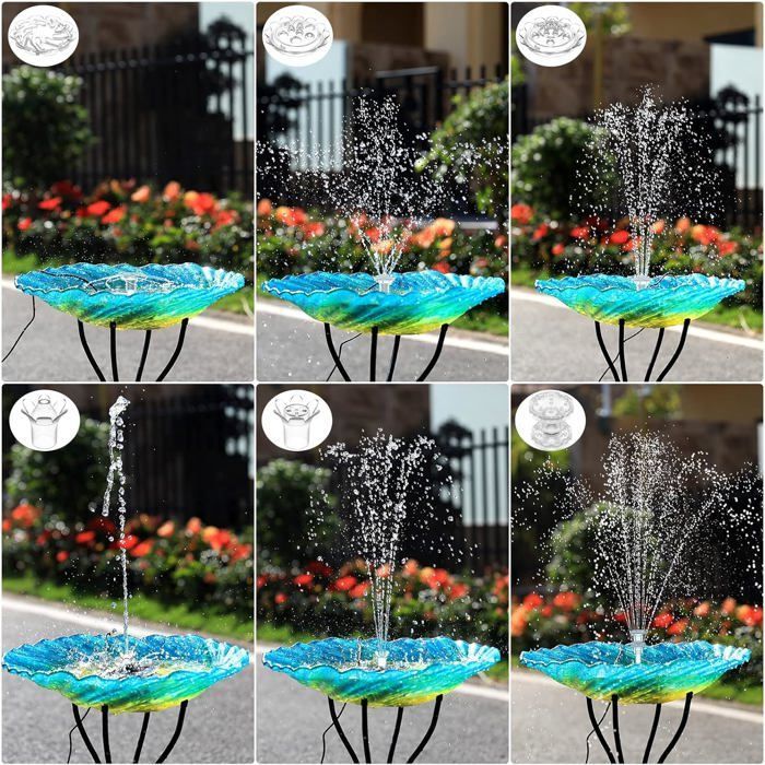 Fontaine Solaire 3.5W avec 12 Buses Pompe Solaire Bassin Exterieur pour Bain d'oiseaux Aquarium Etang Jardin Fontaine（3.5W）