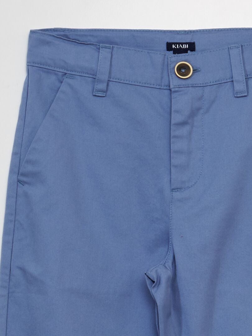 Effen chino broek - BLAUW