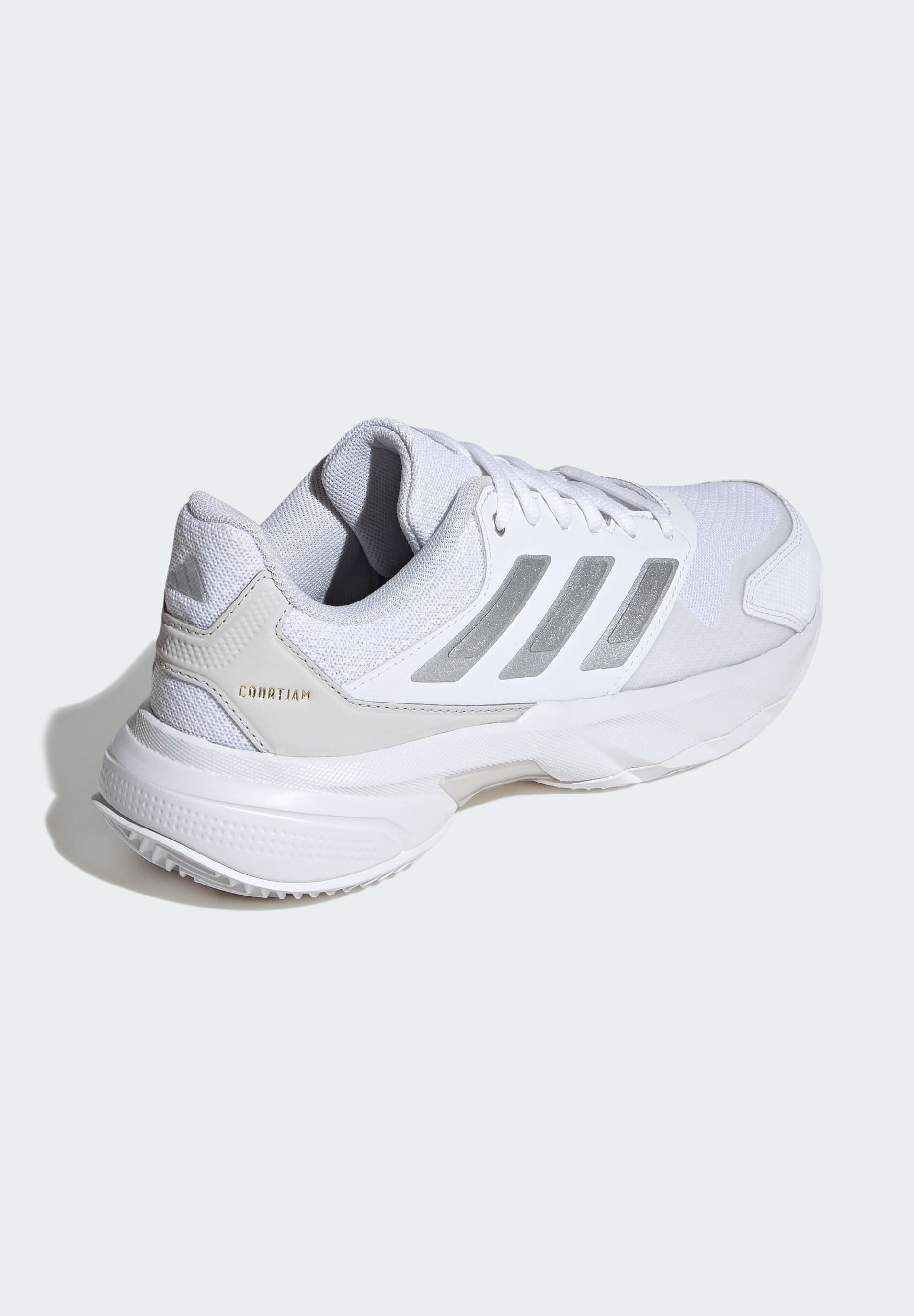 adidas Performance COURTJAM CONTROL 3 CLAY TENNIS - Chaussures de tennis pour courts en terre battue - blanc nuage, argent, gris métallisé
