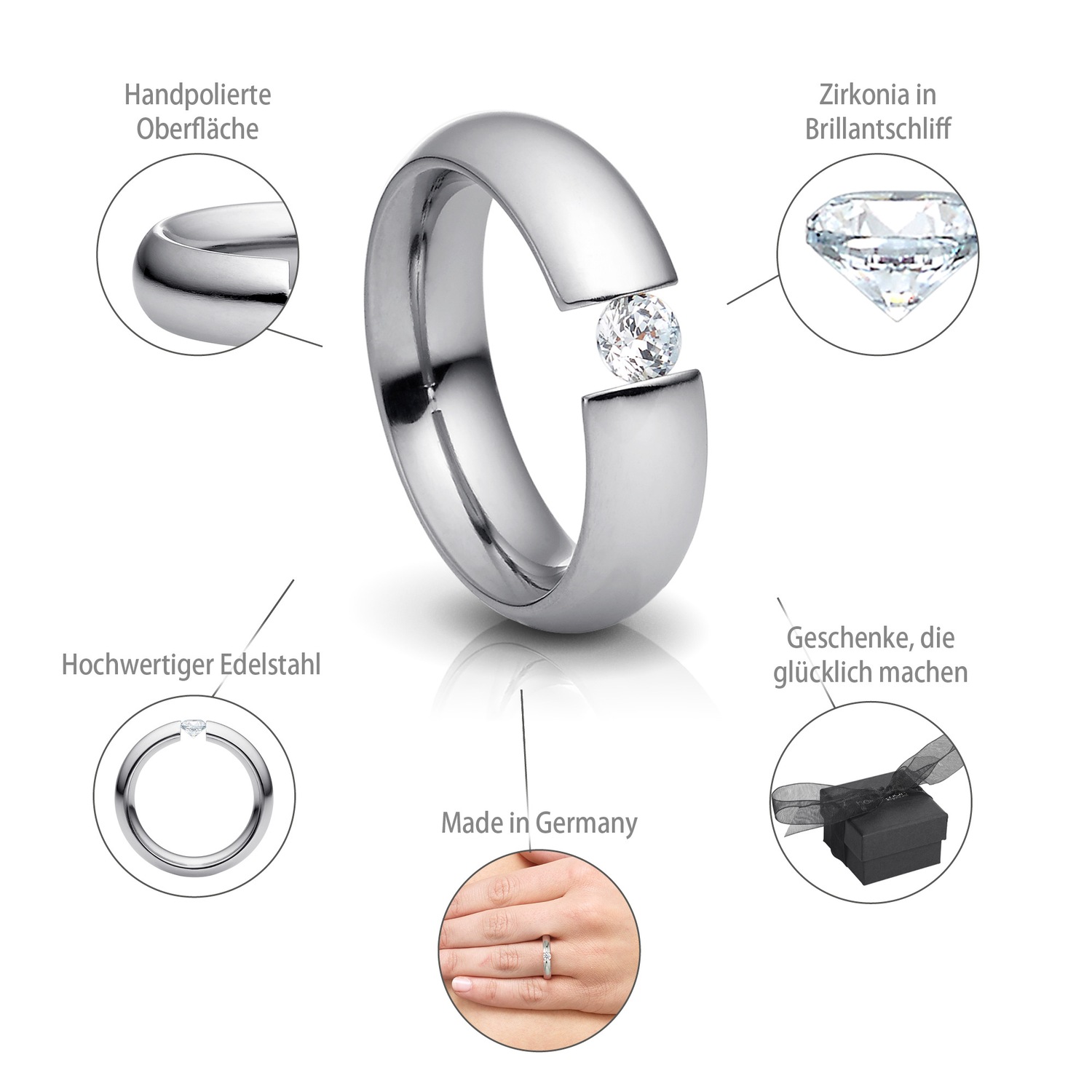 Heideman Bague Intensio blanc