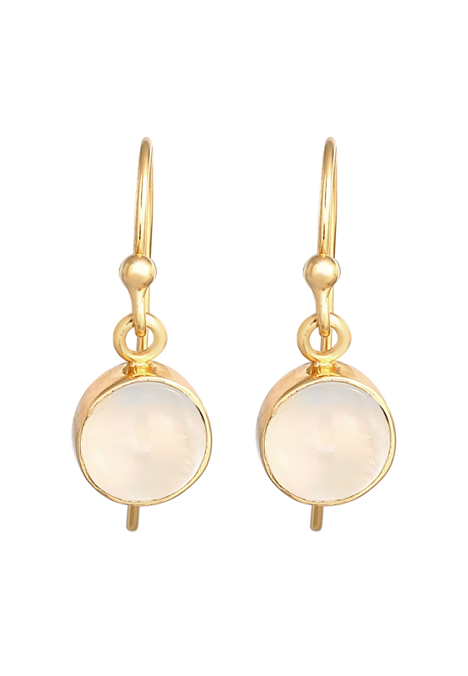 Elli Boucles d'oreilles pour femmes Tendance classique Blogger avec pierre de lune en argent sterling 925 plaqué or
