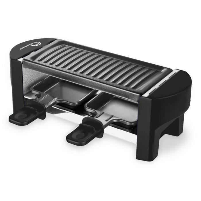 Parrilla para raclette LITTLE BALANCE - Solo para dos personas - Para hasta 2 personas - Placa de parrilla extraíble - 350 W