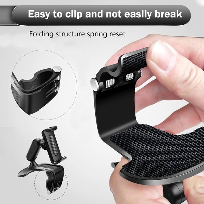 Suporte para celular veicular - ULISEM - Rotação 360° - Silicone - Preto