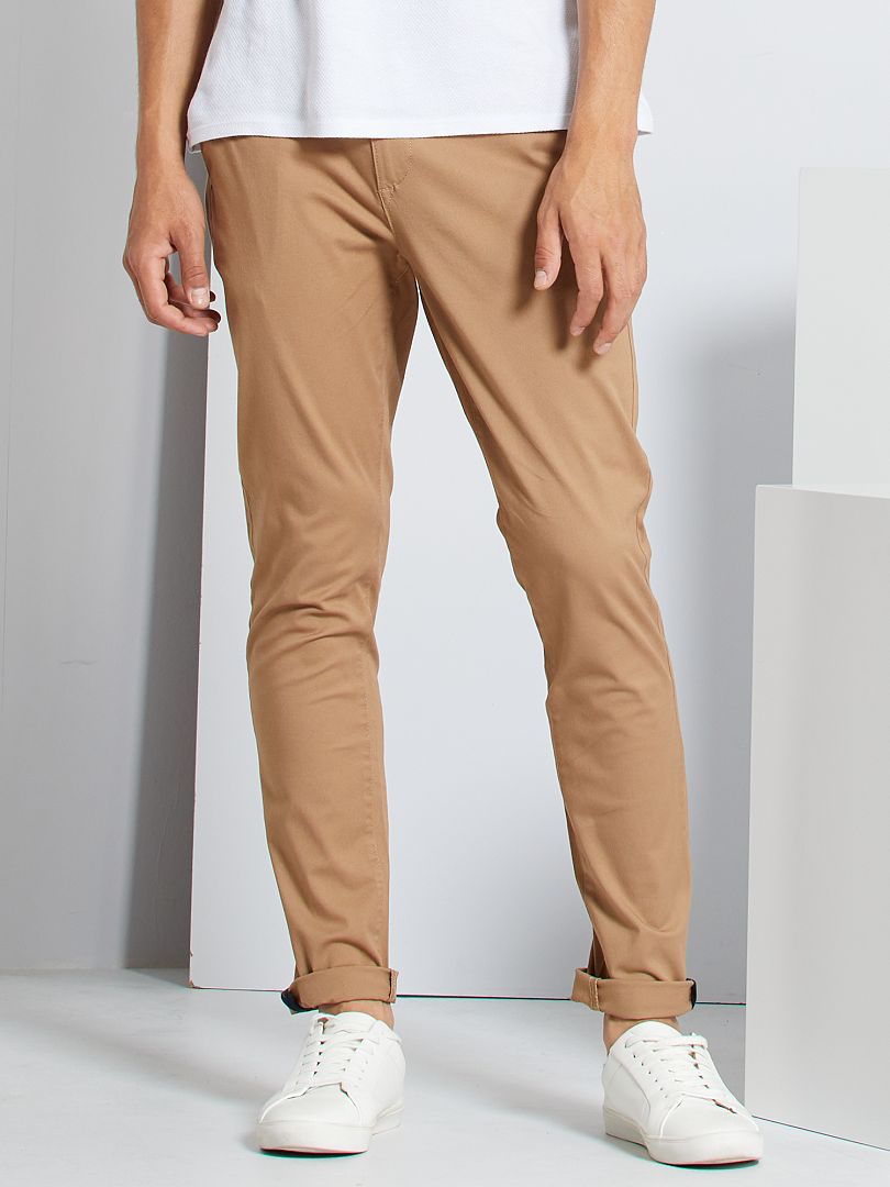 Calça chino skinny stretch - L32 - BEGE