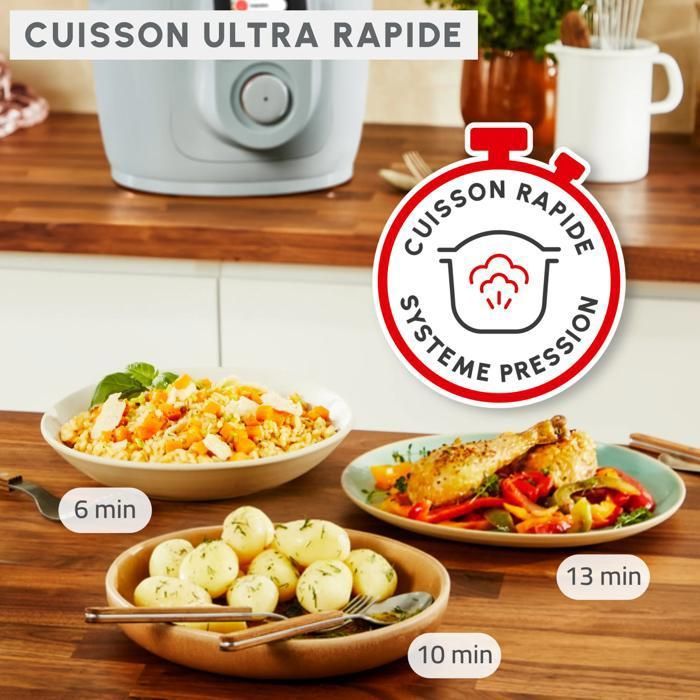 Multicooker Moulinex Cookeo Wifi 10 in 1, 6 litri, 10 modalità di cottura, eucalipto CE96G310
