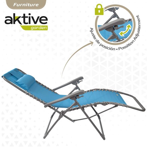  Cadeira de descanso dobrável de gravidade zero com almofada Aktive