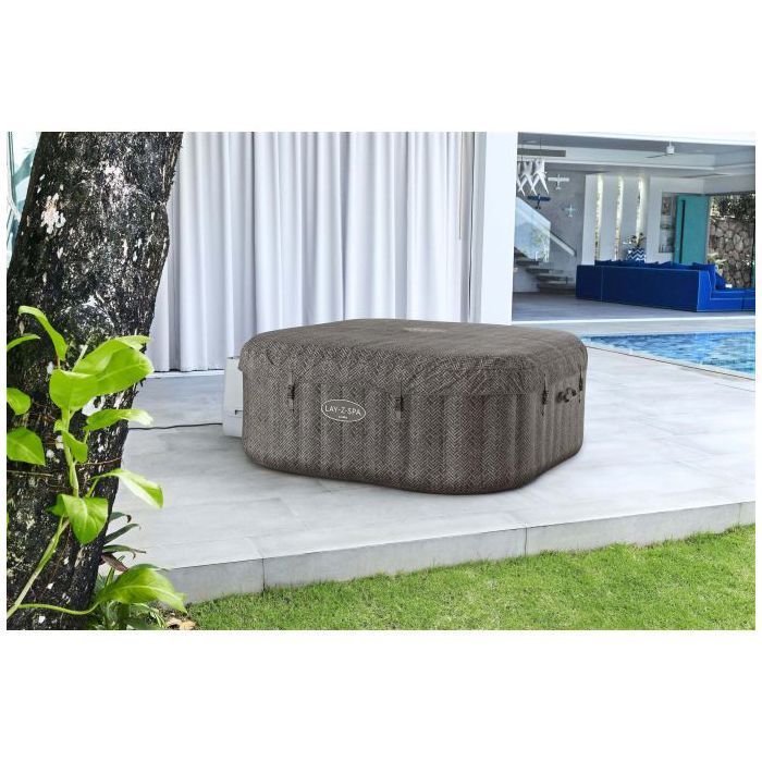 BESTWAY inflatable spa - Lay-Z-Spa Cabo - 140 airjets - 180x180x71 cm - 4 to 6 seats - Square (cover, cartridge, 4 headrests)