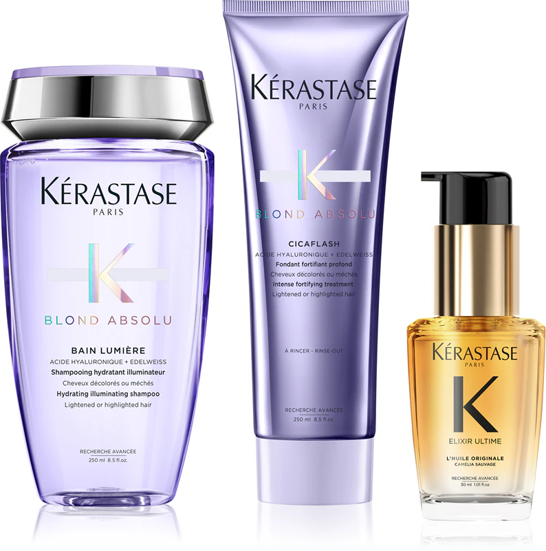 Kérastase Blond Absolu + Elixir Ultime embalagem conveniente para cabelos loiros