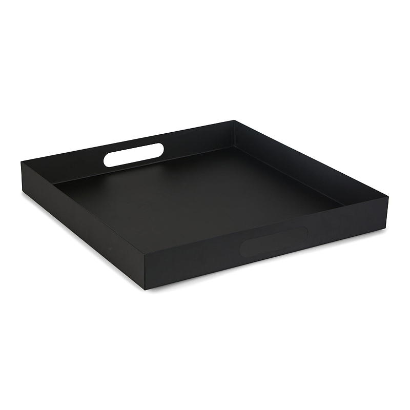 Bougie/bol décoratif 40x40x5 cm en métal noir