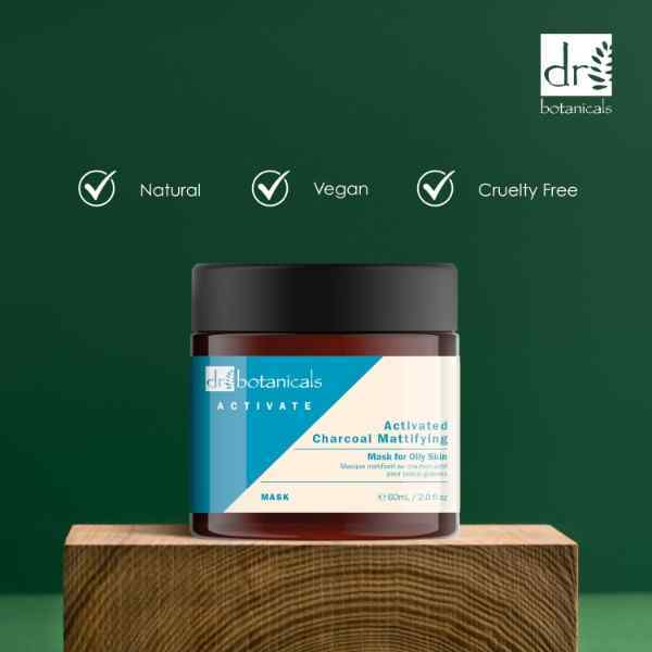 Dr Botanicals maska s aktivnim ugljenom za masnu kožu, duo pakovanje, 2 x 60 ml