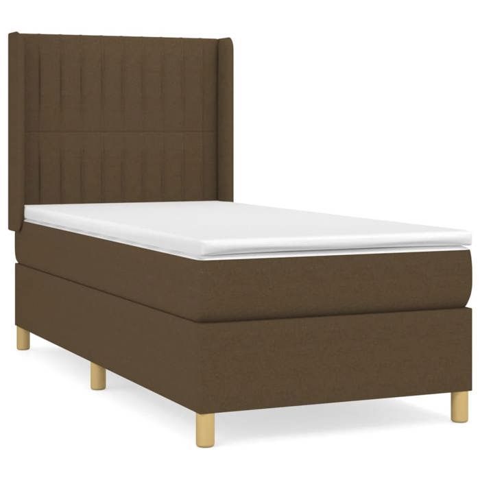 Rete a doghe con materasso - Maison Exclusive - 80x200 cm - Marrone scuro - Massimo relax