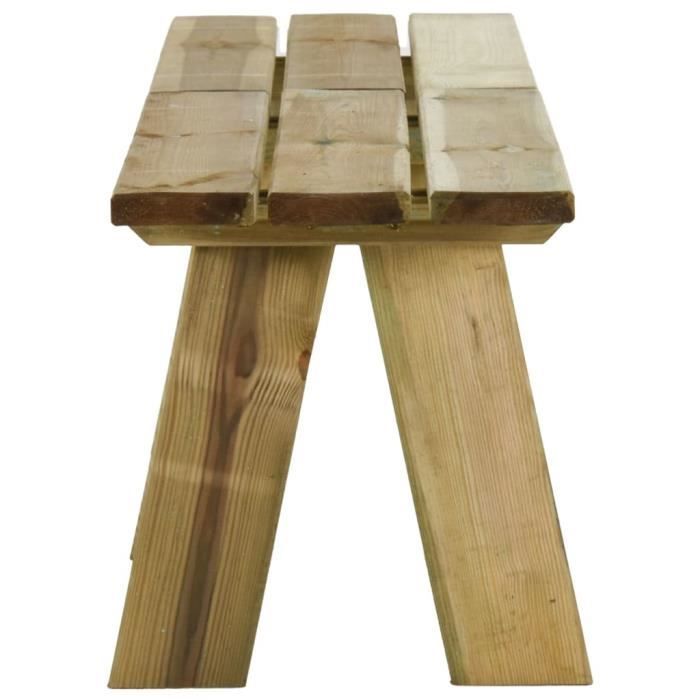 Banco de jardín - AKOZON - 160 cm - Madera maciza de pino - Resistente a la corrosión - 3 plazas