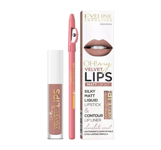 Eveline Cosmetics Oh! My Velvet Lips Kit zestaw do makijażu ust 11 Cookie Milkshake