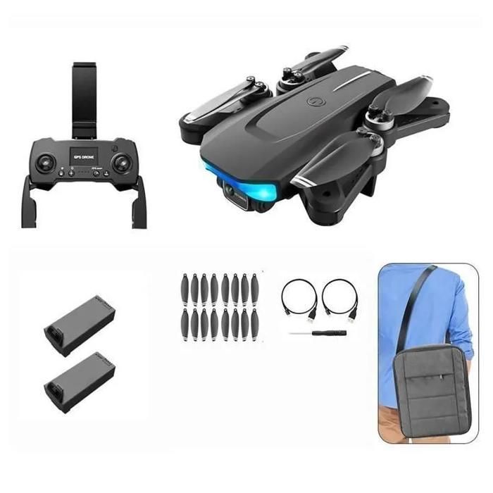 Dron 6K con doble cámara, GPS, motor sin escobillas, 2 baterías, retorno automático a casa, resistencia al viento, control por gestos, largo tiempo de vuelo, profesional
