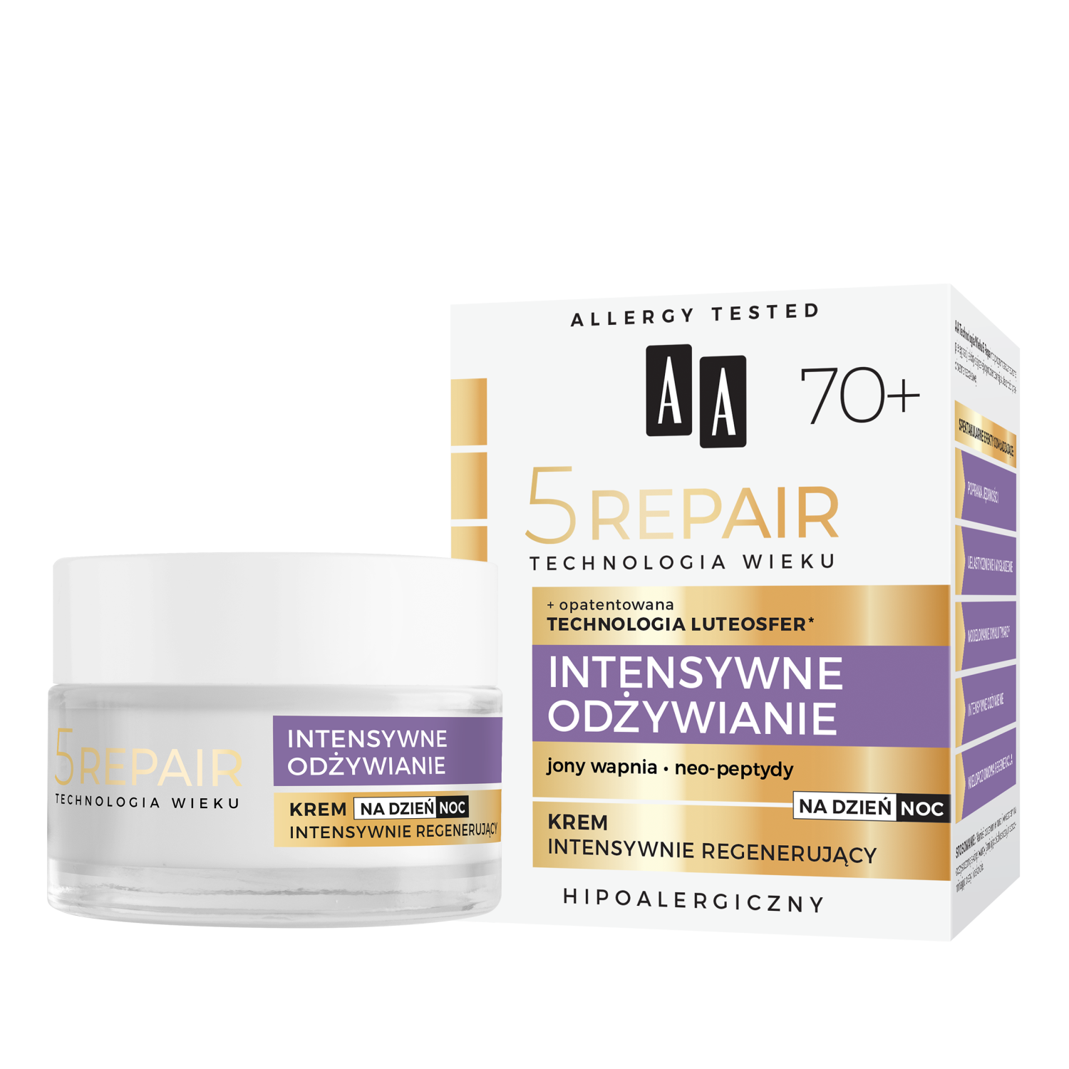 AA krém 70+ Intenzív táplálás nappali és éjszakai használatra 50ml Age Technology 5Repair