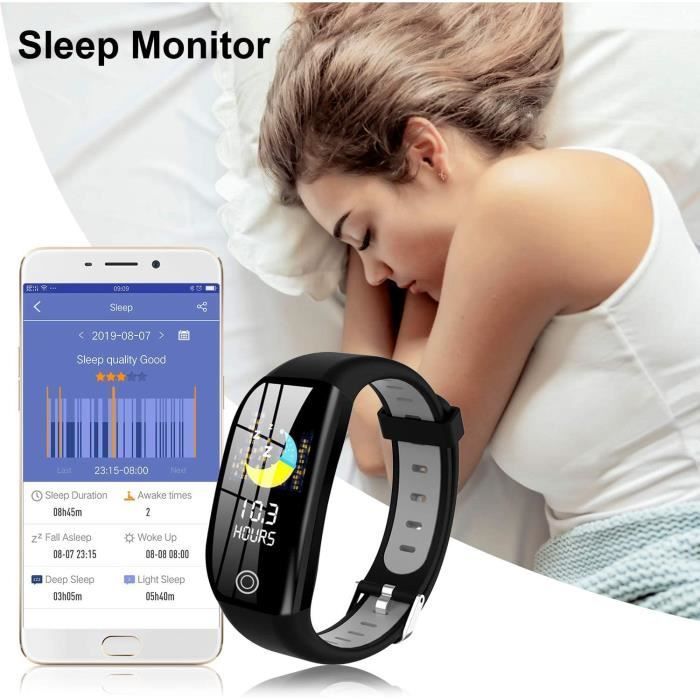 Smartwatch voor dames, heren en kinderen, IP68 waterdicht, fitness tracker, kleurenscherm, hartslagmeter, stappenteller, slaaptracker, wekker