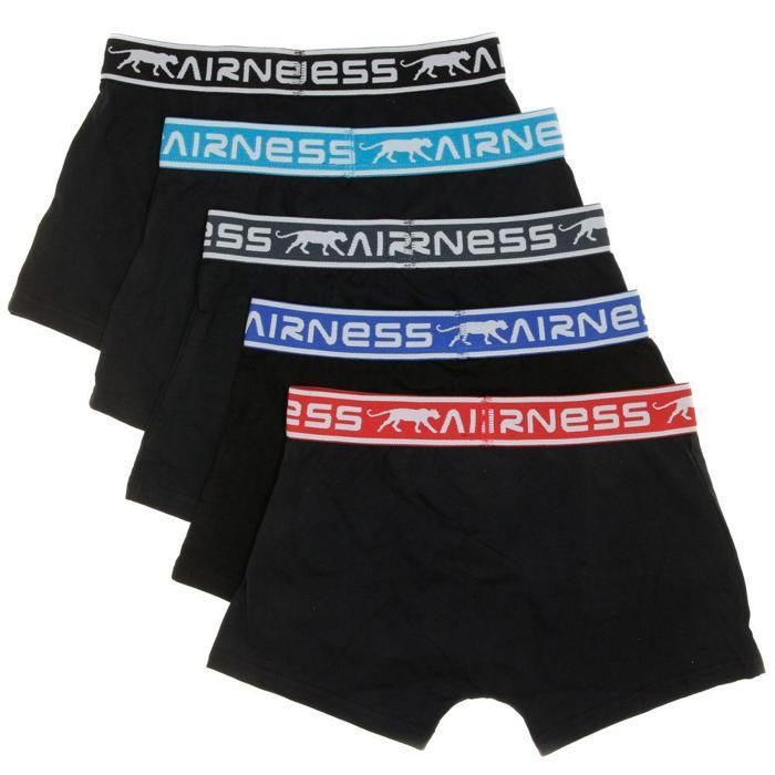 Calzoncillos bóxer negros Airness para niño (paquete de 5)