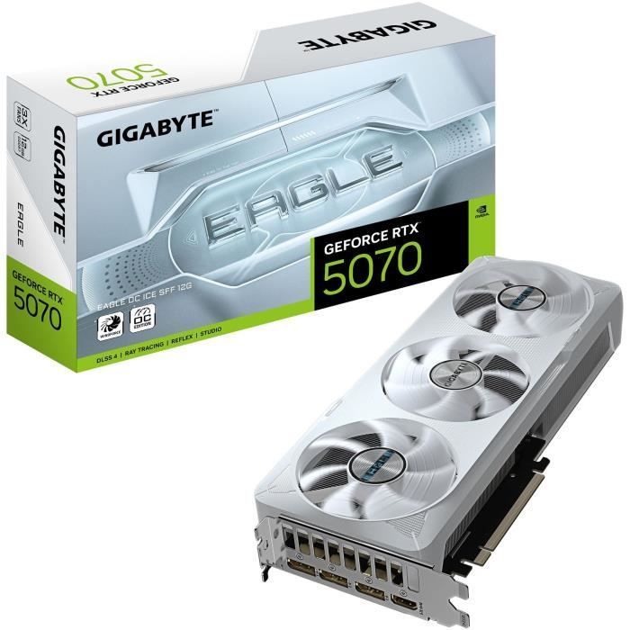 Carte graphique - GIGABYTE - GeForce RTX 5070 EAGLE OC ICE SFF 12G - GDDR7 - 7680 x 4320 - PCI-E 5.0
