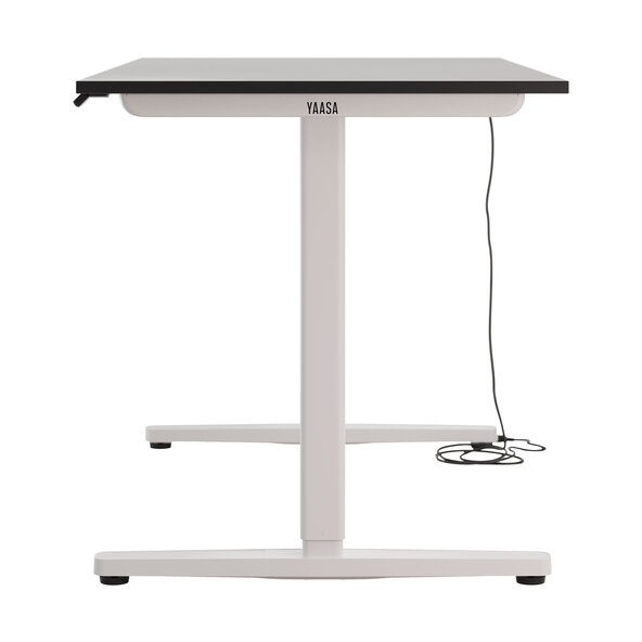 Electrically height-adjustable desk Desk Basic, silver-white
