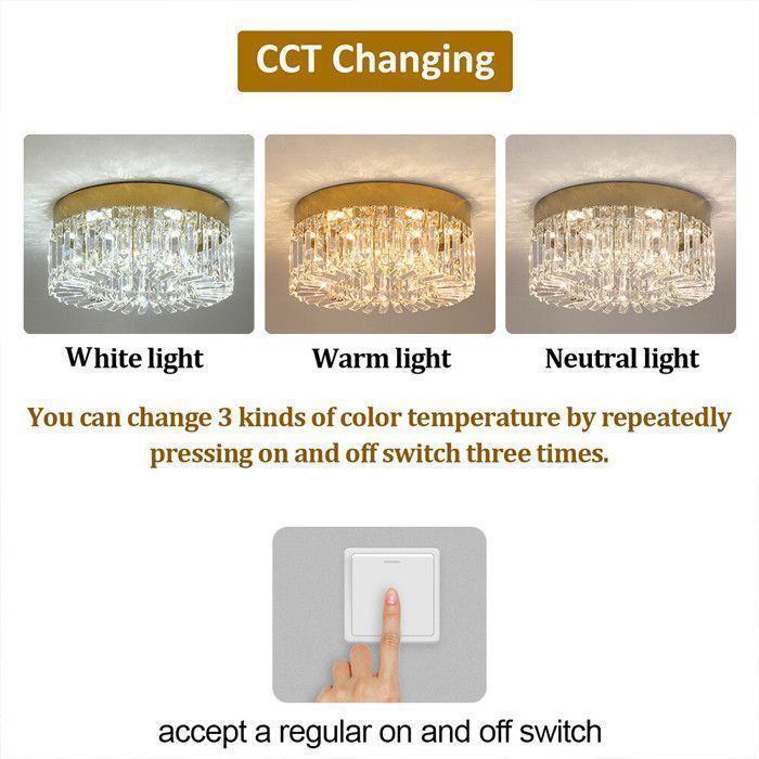 Lustre en Cristal Moderne - Éclairage Élégant pour Salon/Salle à Manger