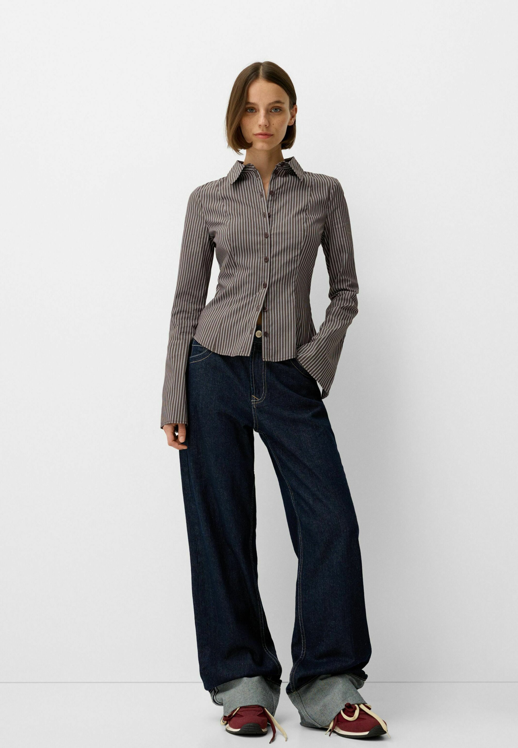 Chemisier boutonné Bershka - marron foncé