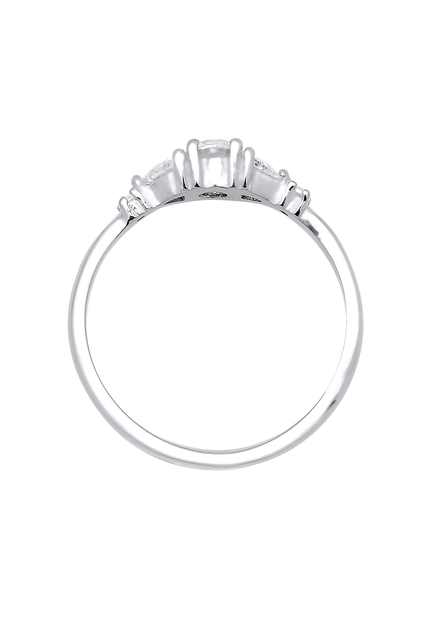 Elli PREMIUM Elli PREMIUM Bague Femmes Filigrane Géo étincelant avec cristaux de zirconium en argent sterling 925 plaqué or