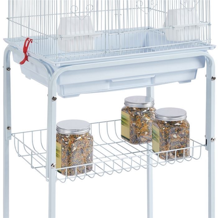 Jaula para pájaros Yaheetech con ruedas - 46 x 35,5 x 158,5 cm - Escaleras y juguetes para periquitos, agapornis, pinzones cebra y canarios.
