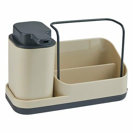 Dozownik | organizer kuchenny sink caddy beżowy