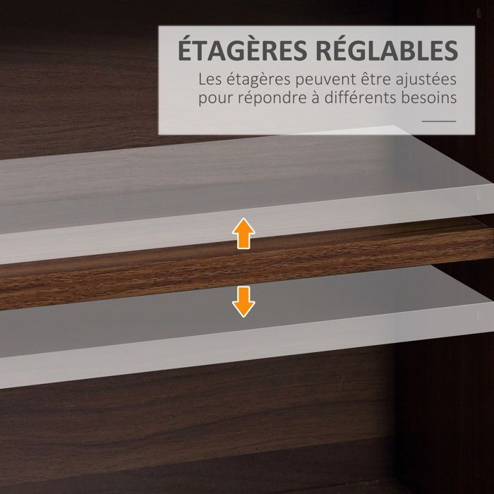 HOMCOM - bibliothèque - Bois - 102x24x195cm - Marron