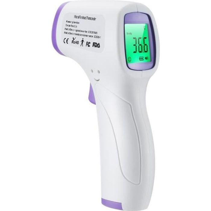 Termómetro médico de frente para medir la fiebre, termómetro digital de frente directo y preciso con pantalla LCD.