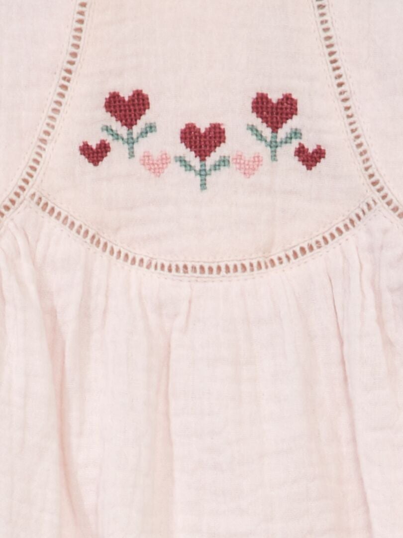 Blouse van dubbel katoenen gaas - ROZE