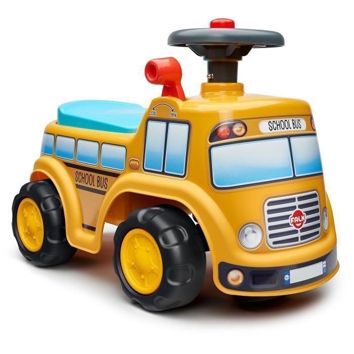 Ride-on toy - FALK - School Bus - Opening seat - Steering wheel - From 12 months - 100% Made in France