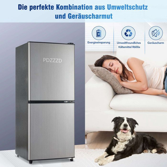 Kühl-/Gefrierkombination – JAERLIUB – 106 l – Energiesparend – LED-Beleuchtung – 7 Temperaturstufen