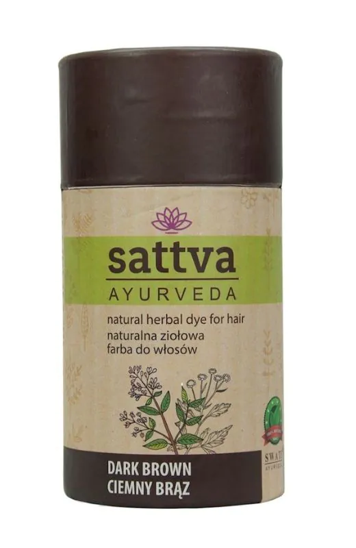 Sattva Ayurveda Naturalna Ziołowa Farba do włosów Ciemny Brąz