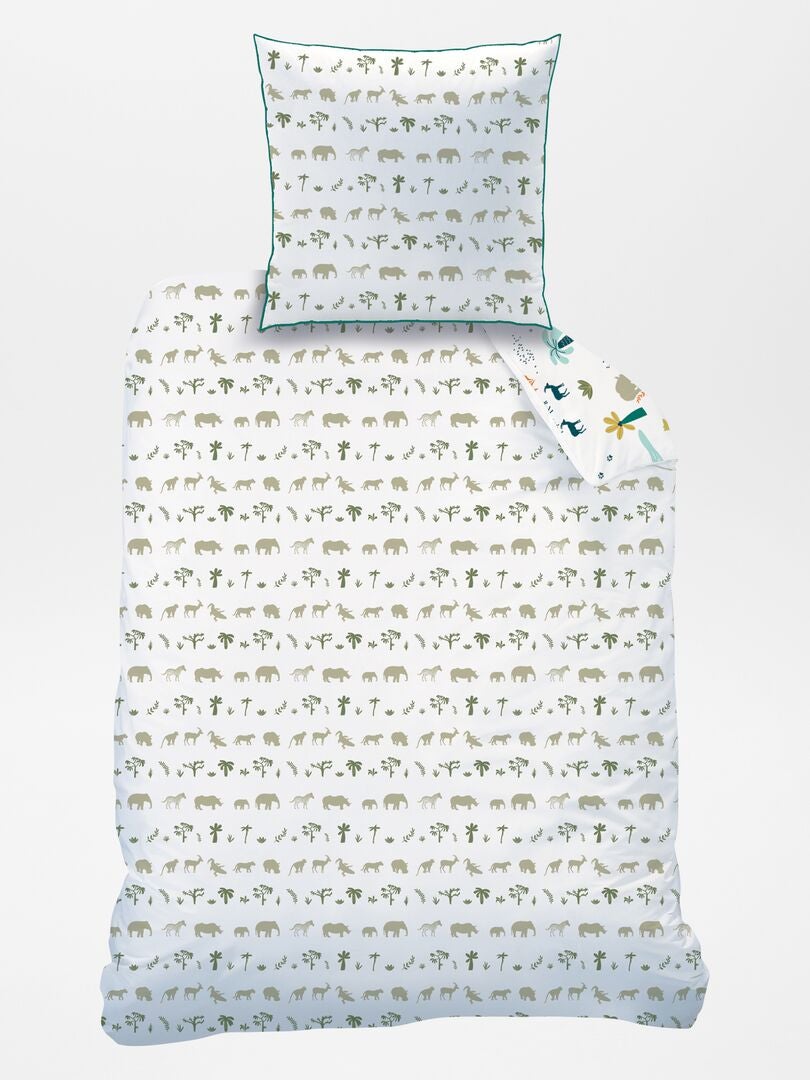 Juego de cama individual de doble cara - BLANCO